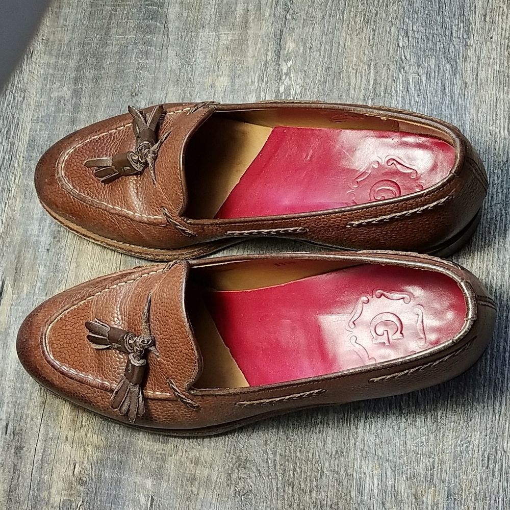 GRENSON 6.5 England Brown Leather Loafer with Tassel Beauty